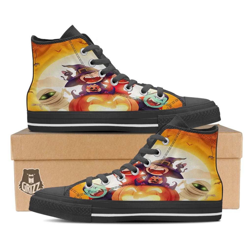 Moonlight Halloween Print High Top Shoes-grizzshop