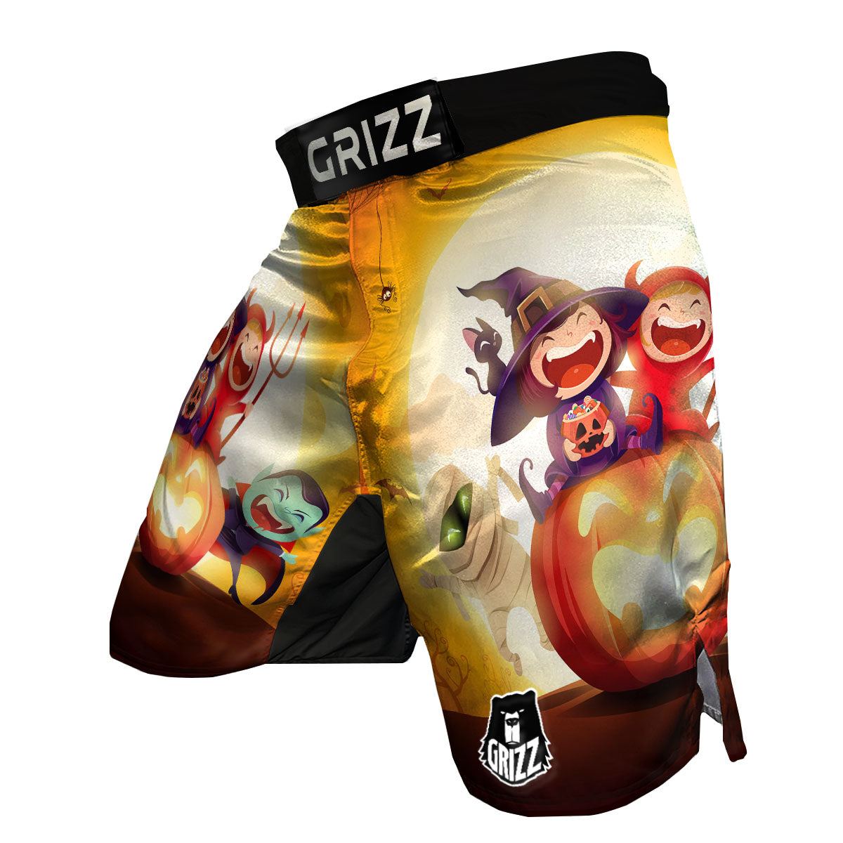 Moonlight Halloween Print MMA Shorts-grizzshop