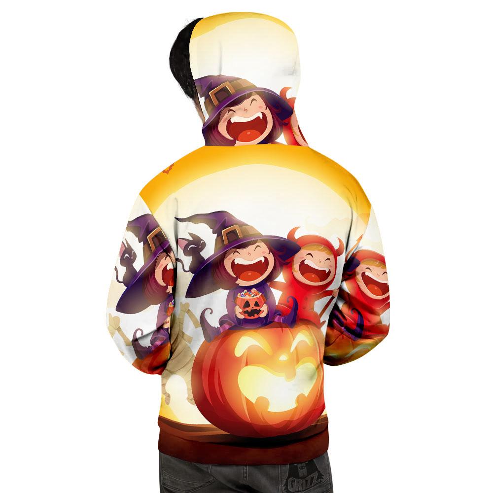 Moonlight Halloween Print Men's Hoodie-grizzshop