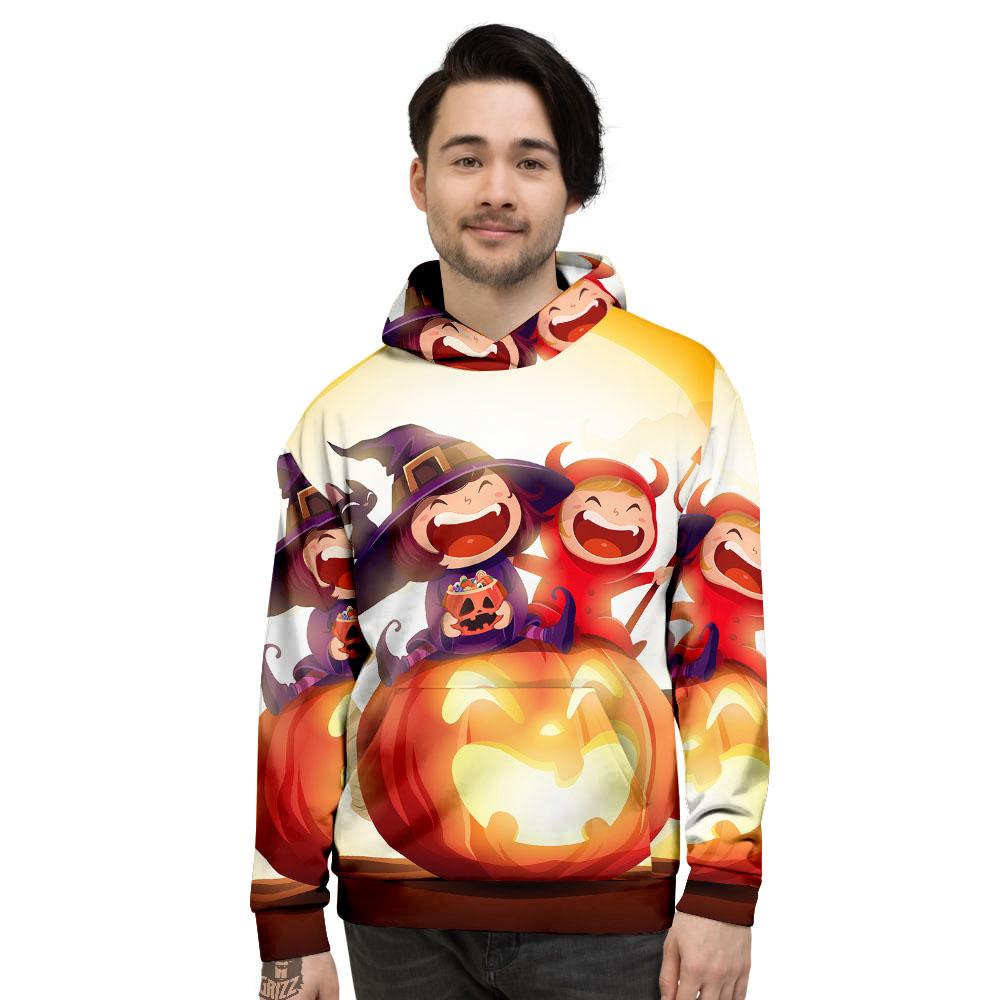 Moonlight Halloween Print Men's Hoodie-grizzshop