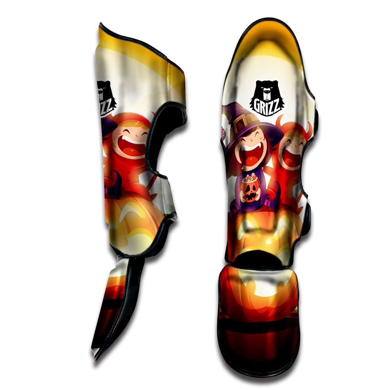 Moonlight Halloween Print Muay Thai Shin Guards-grizzshop