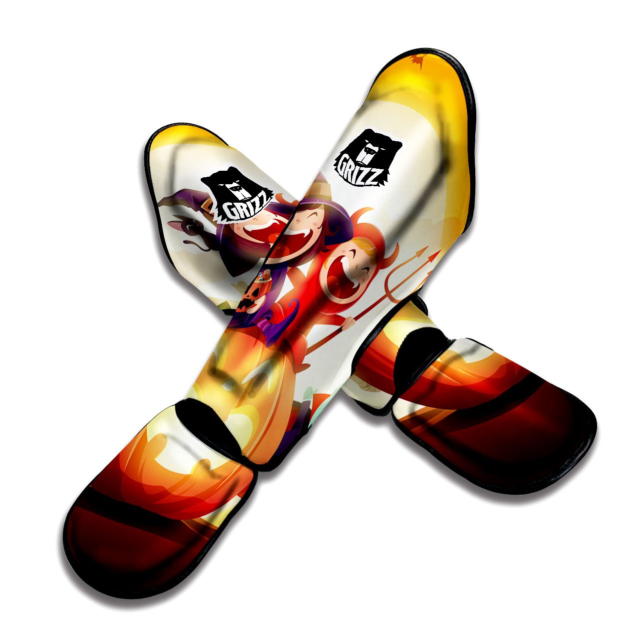 Moonlight Halloween Print Muay Thai Shin Guards-grizzshop