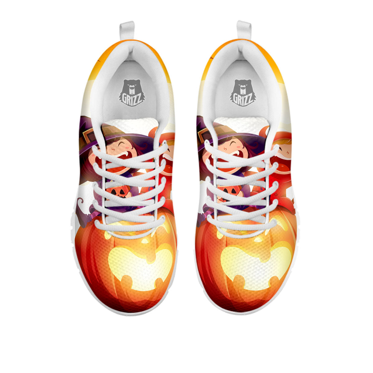 Moonlight Halloween Print White Sneaker-grizzshop