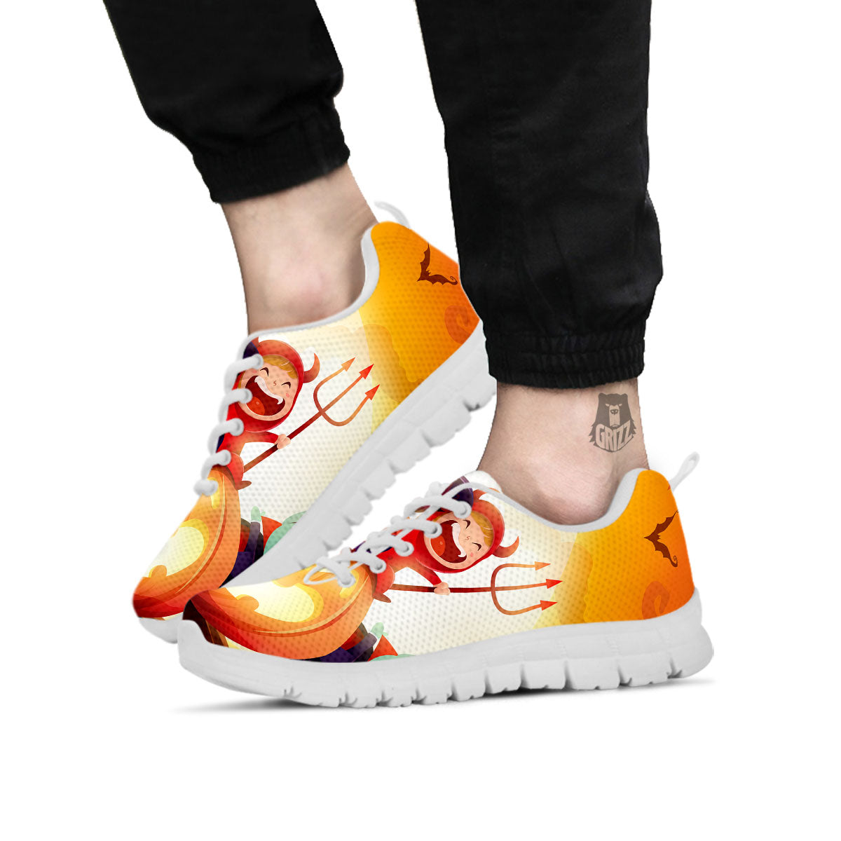 Moonlight Halloween Print White Sneaker-grizzshop