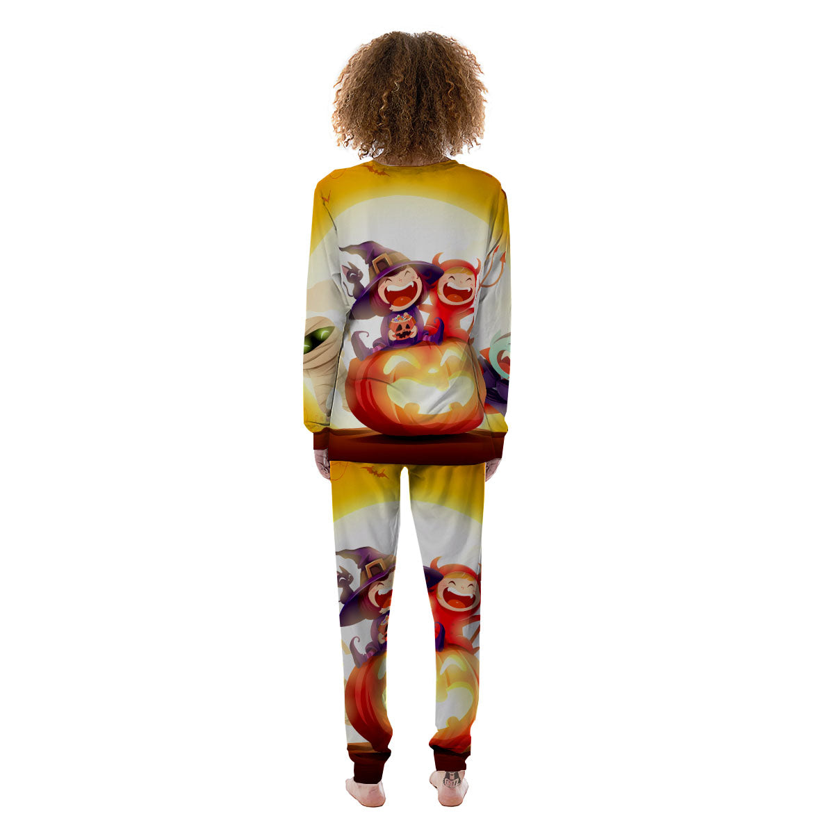 Moonlight Halloween Print Women's Pajamas-grizzshop