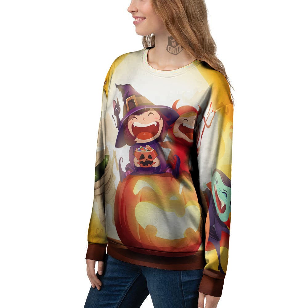 Moonlight Halloween Print Women's Sweatshirt-grizzshop
