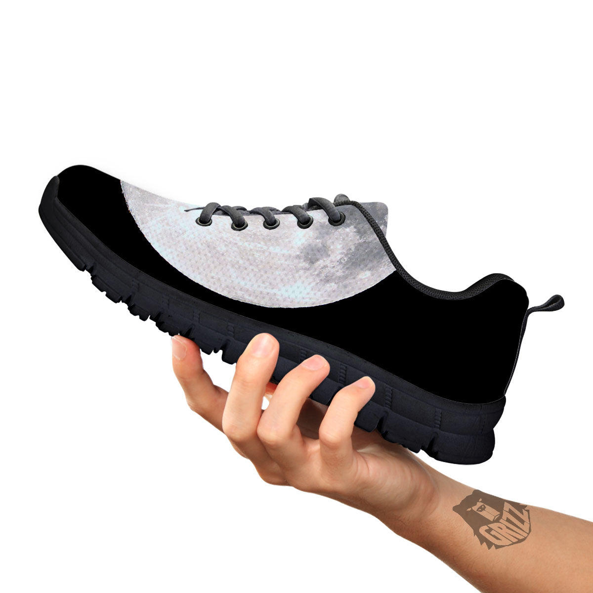 Moonlight White And Black Print Black Sneaker-grizzshop