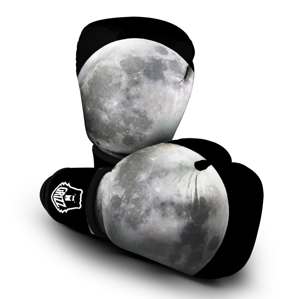 Moonlight White And Black Print Boxing Gloves-grizzshop