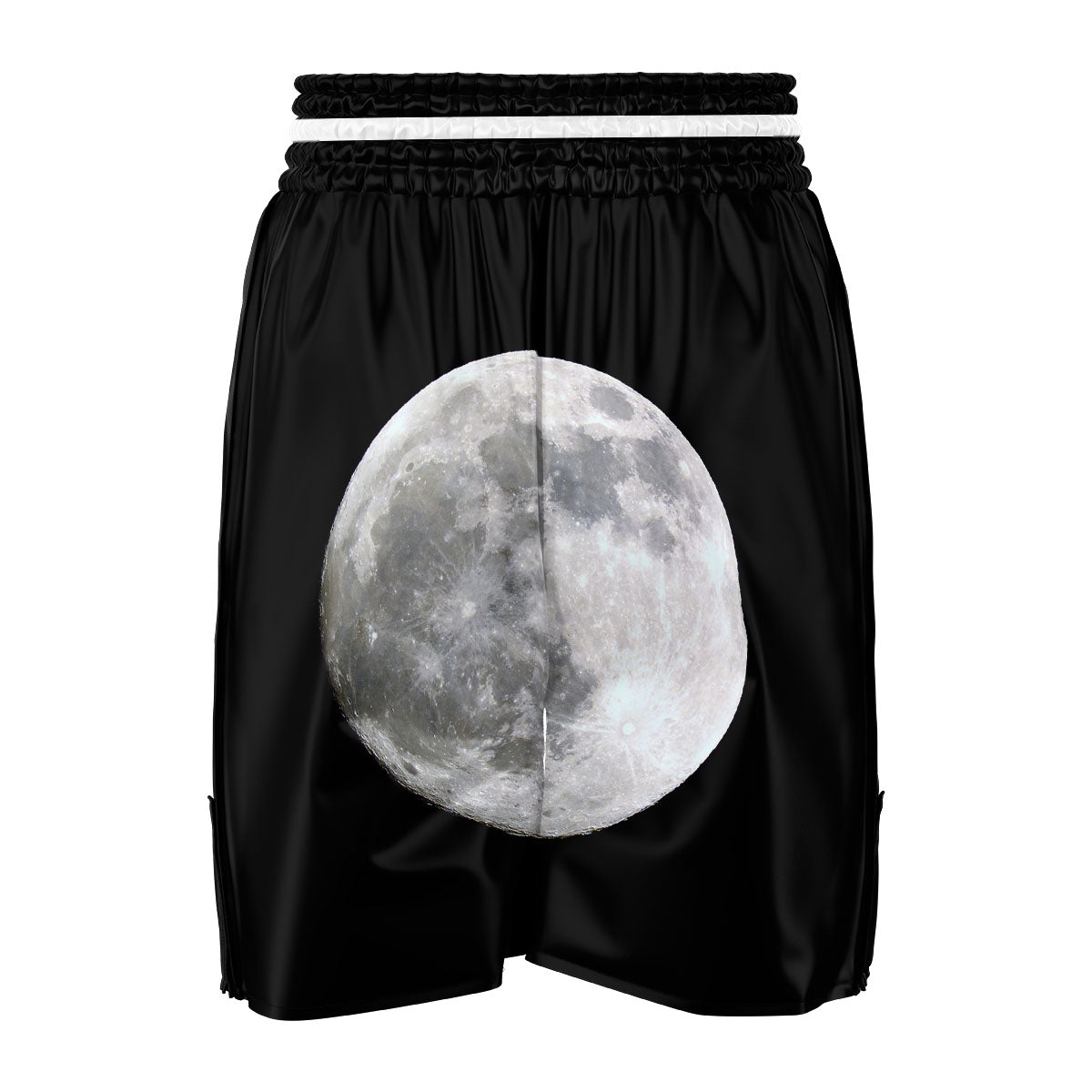 Moonlight White And Black Print Boxing Shorts-grizzshop