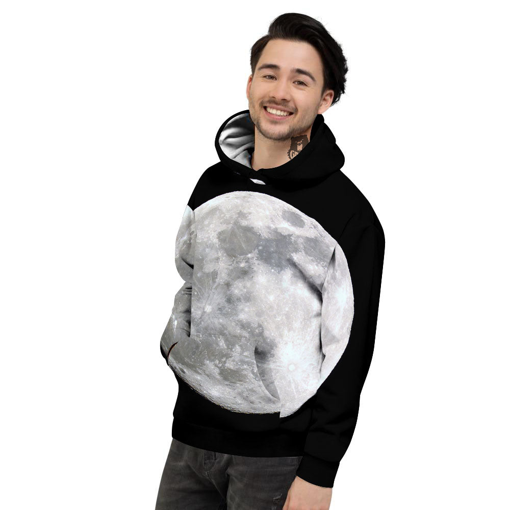 Moonlight White And Black Print Men's Hoodie-grizzshop