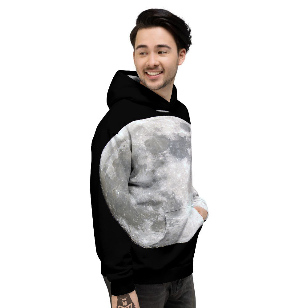 Moonlight White And Black Print Men's Hoodie-grizzshop