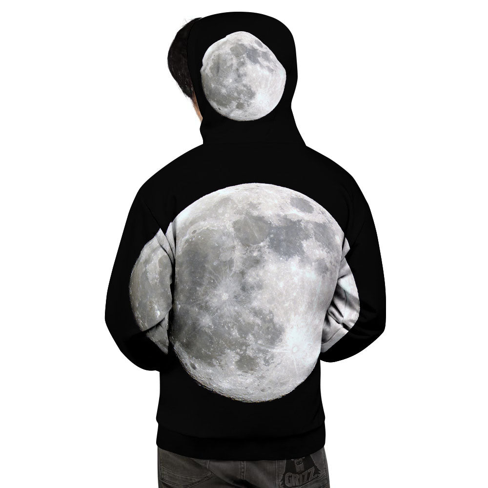 Moonlight White And Black Print Men's Hoodie-grizzshop