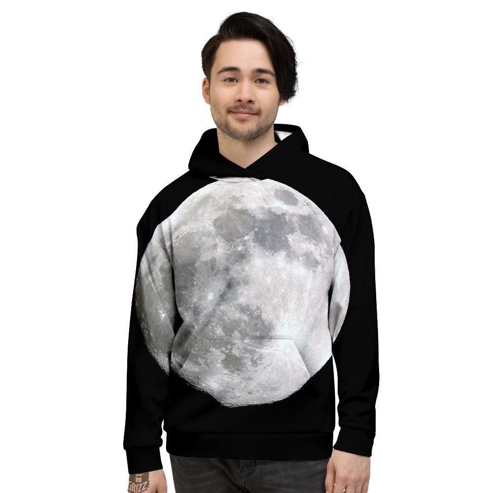 Moonlight White And Black Print Men's Hoodie-grizzshop