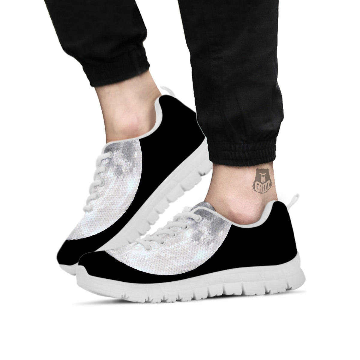 Moonlight White And Black Print White Sneaker-grizzshop