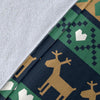 Moose Christmas Tree Pattern Print Blanket-grizzshop