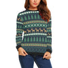 Moose Christmas Tree Pattern Print Women Crewneck Sweatshirt-grizzshop