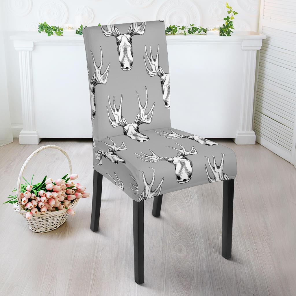 Moose Pattern Print Chair Cover-grizzshop