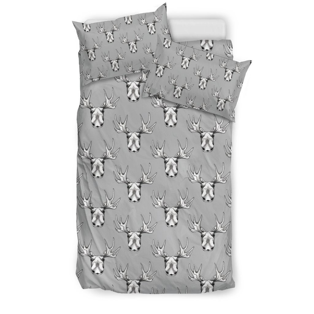 Moose Pattern Print Duvet Cover Bedding Set-grizzshop