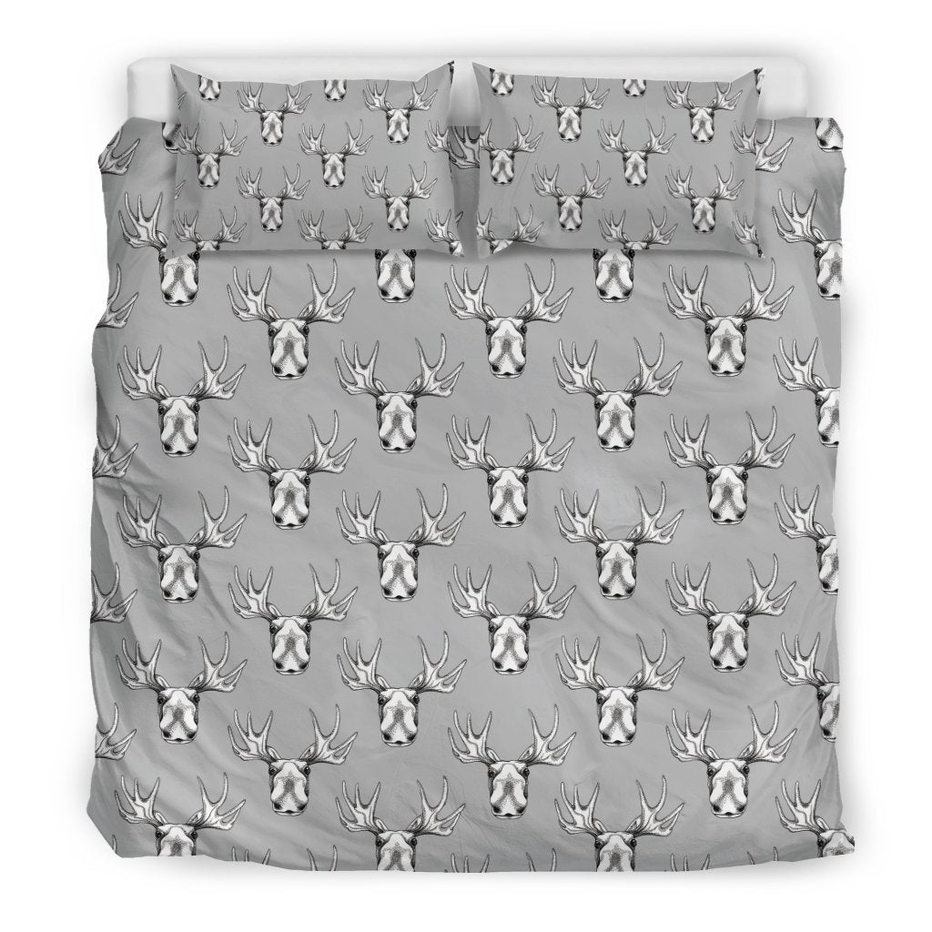 Moose Pattern Print Duvet Cover Bedding Set-grizzshop