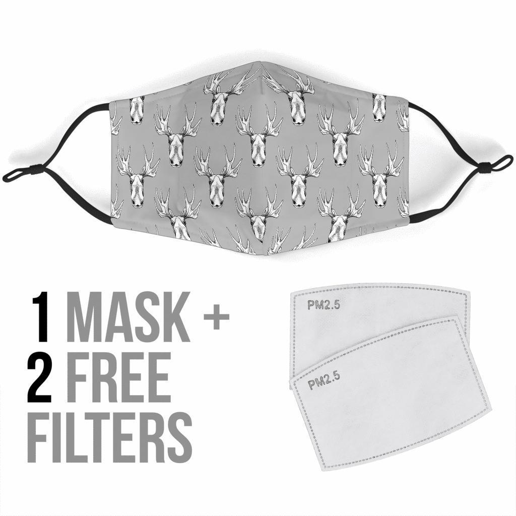 Moose Pattern Print Face Mask-grizzshop