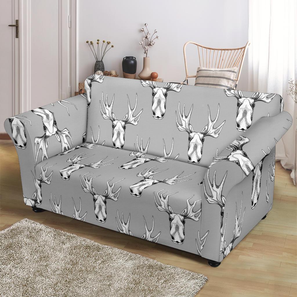 Moose Pattern Print Loveseat Cover-grizzshop