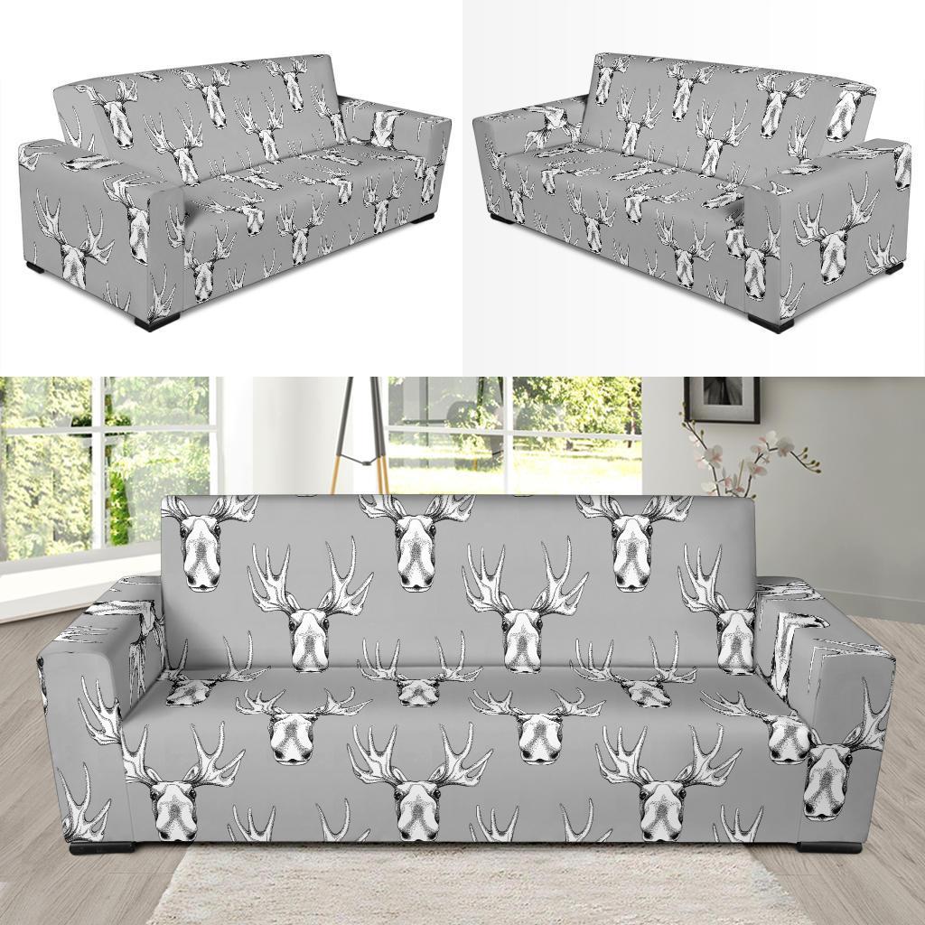 Moose Pattern Print Sofa Covers-grizzshop