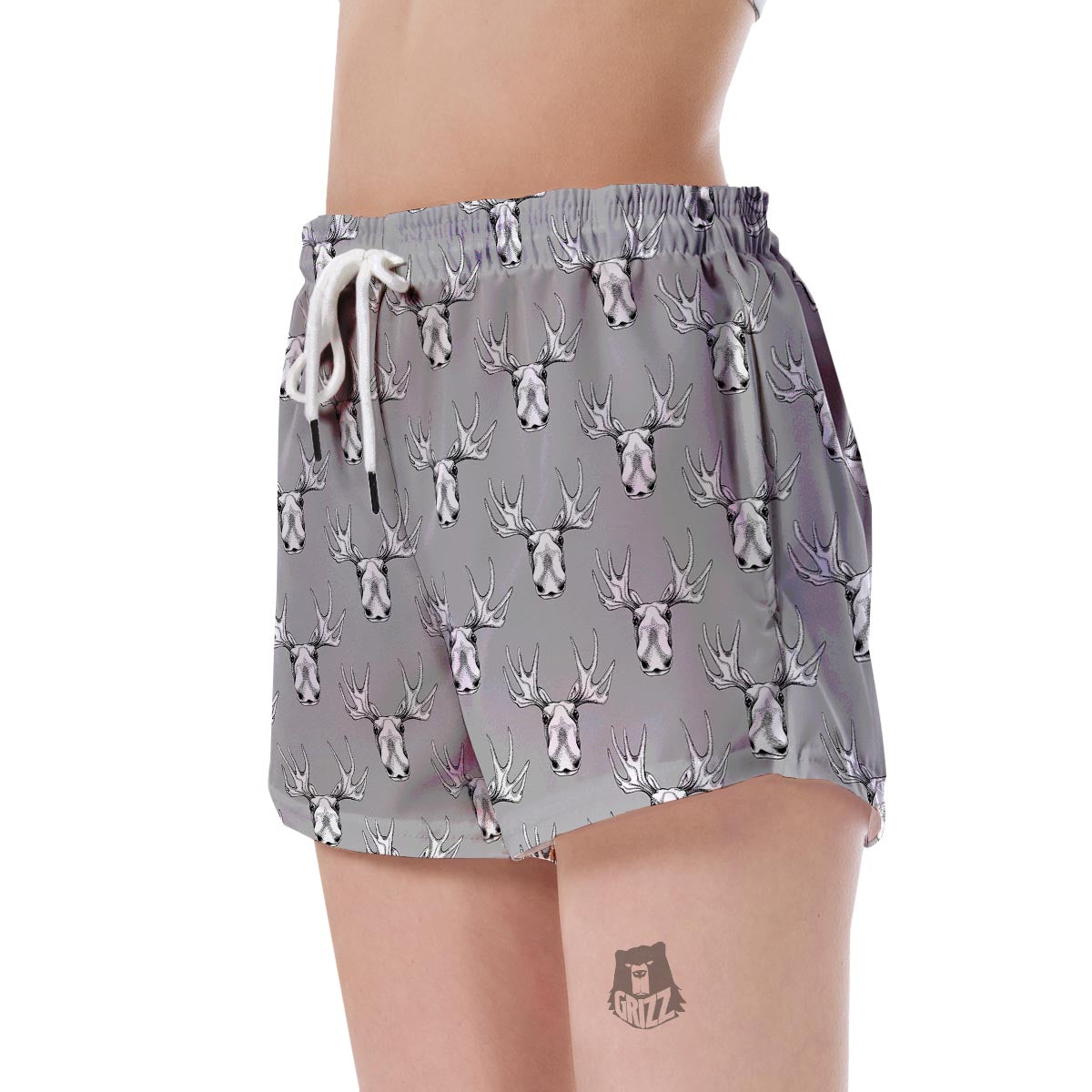 Moose Pattern Print Women's Shorts-grizzshop