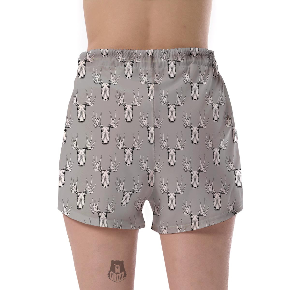 Moose Pattern Print Women's Shorts-grizzshop