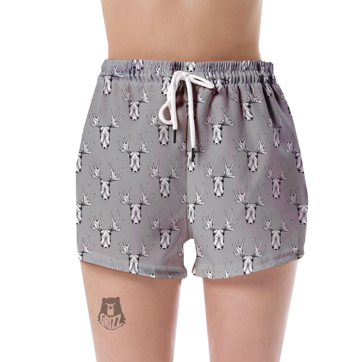 Moose Pattern Print Women's Shorts-grizzshop