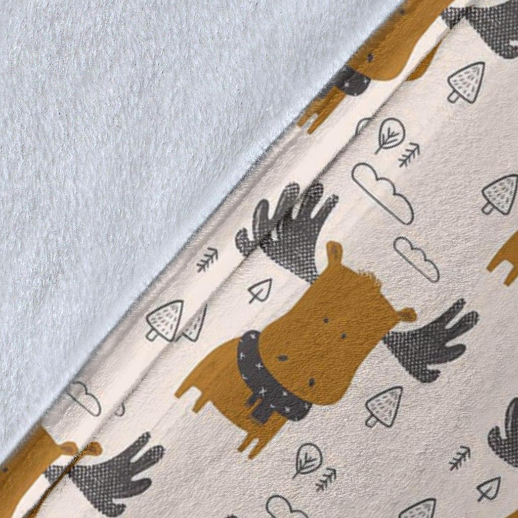 Moose Print Pattern Blanket-grizzshop