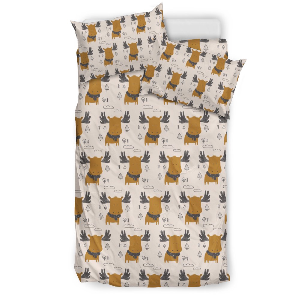 Moose Print Pattern Duvet Cover Bedding Set-grizzshop