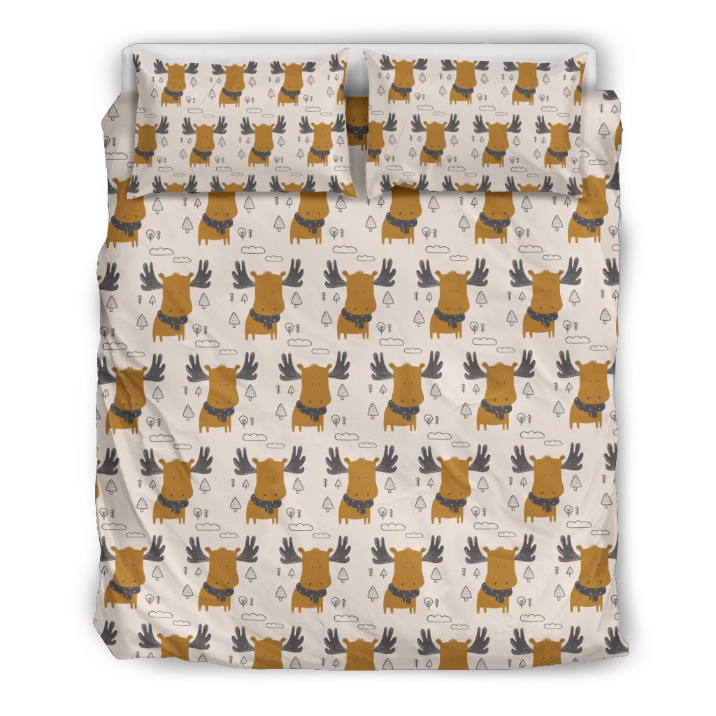Moose Print Pattern Duvet Cover Bedding Set-grizzshop