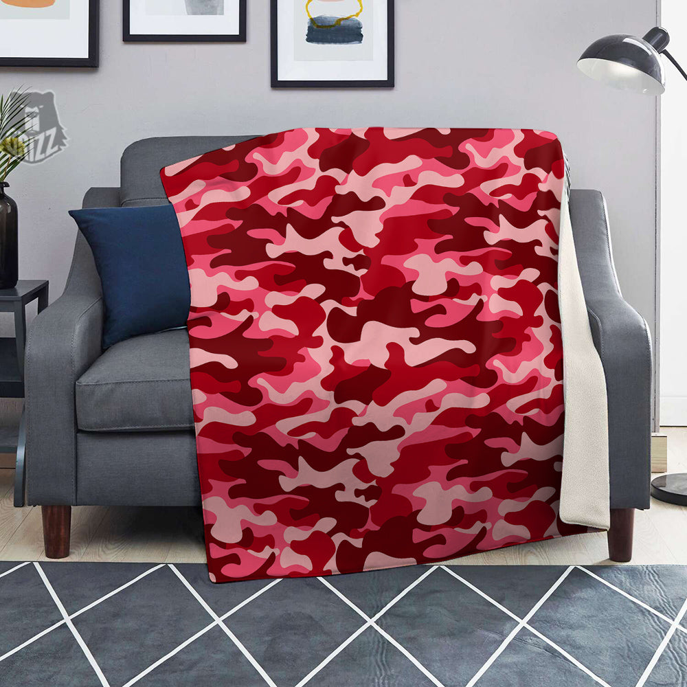 Moroon Camo And Camouflage Print Blanket-grizzshop