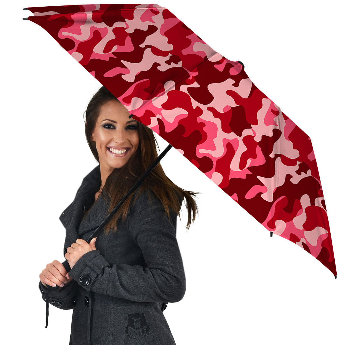 Moroon Camo And Camouflage Print Umbrella-grizzshop