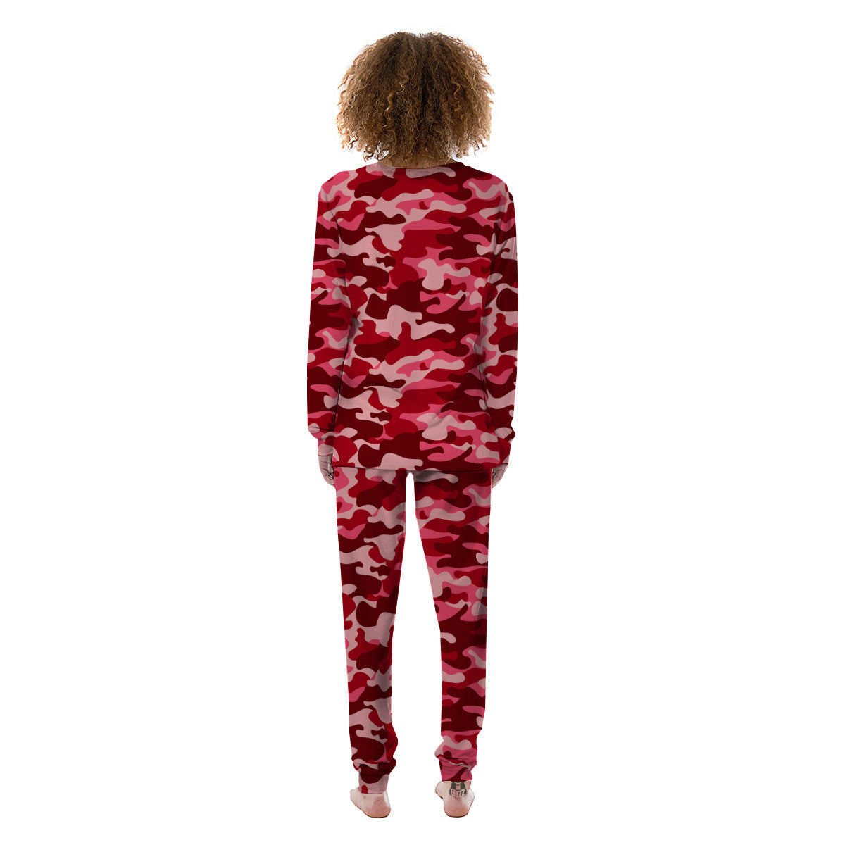 Moroon Camo And Camouflage Print Women's Pajamas-grizzshop