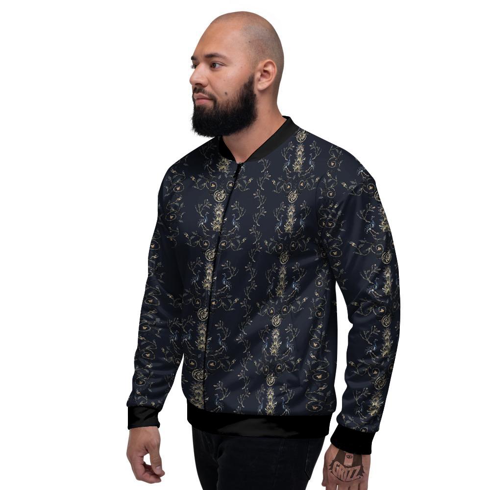 Mosaic Bird Pattern Men's Bomber Jacket-grizzshop