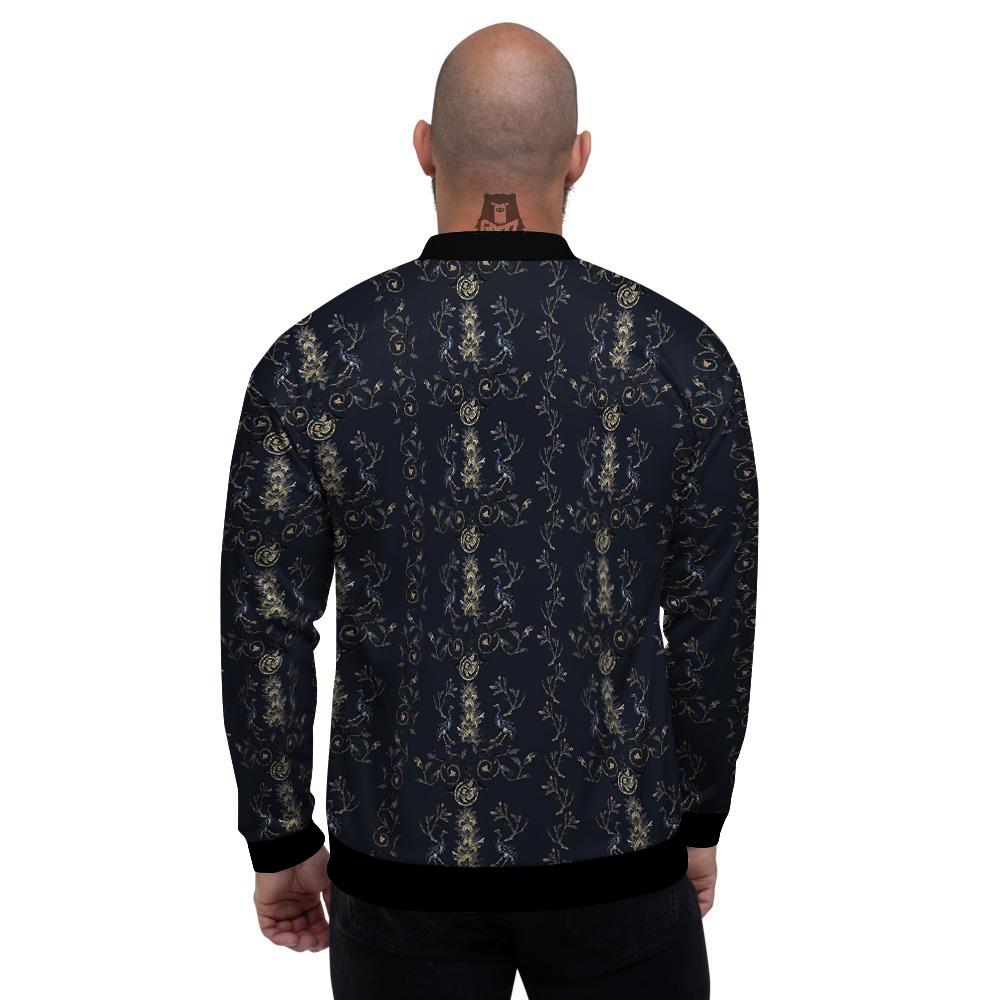 Mosaic Bird Pattern Men's Bomber Jacket-grizzshop