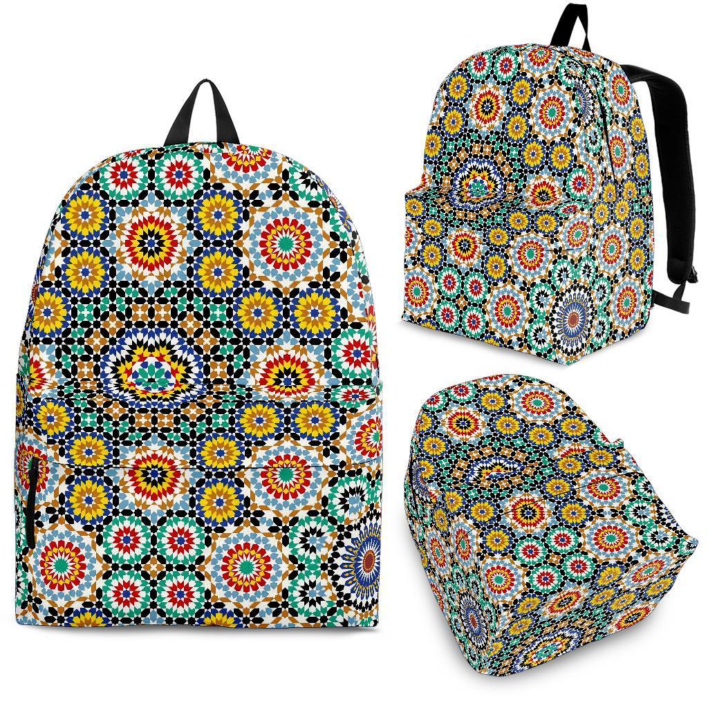 Mosaic Colorful Pattern Print Backpack-grizzshop