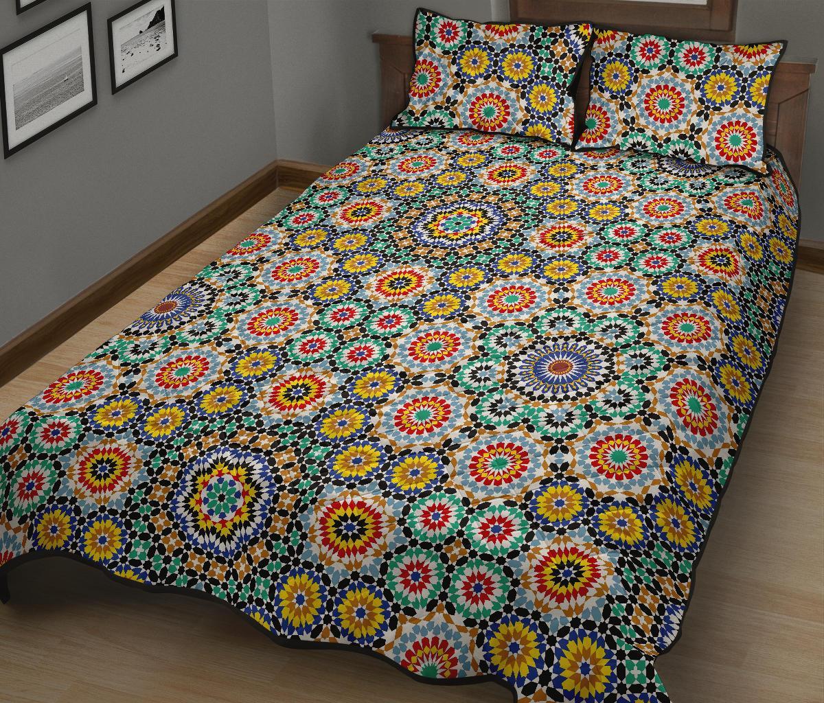 Mosaic Colorful Pattern Print Bed Set Quilt-grizzshop