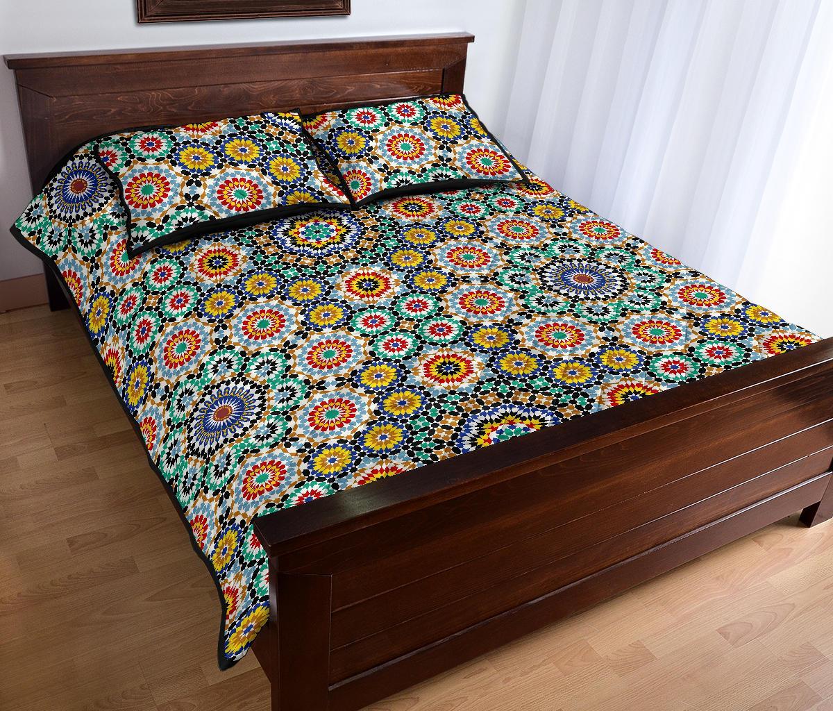 Mosaic Colorful Pattern Print Bed Set Quilt-grizzshop