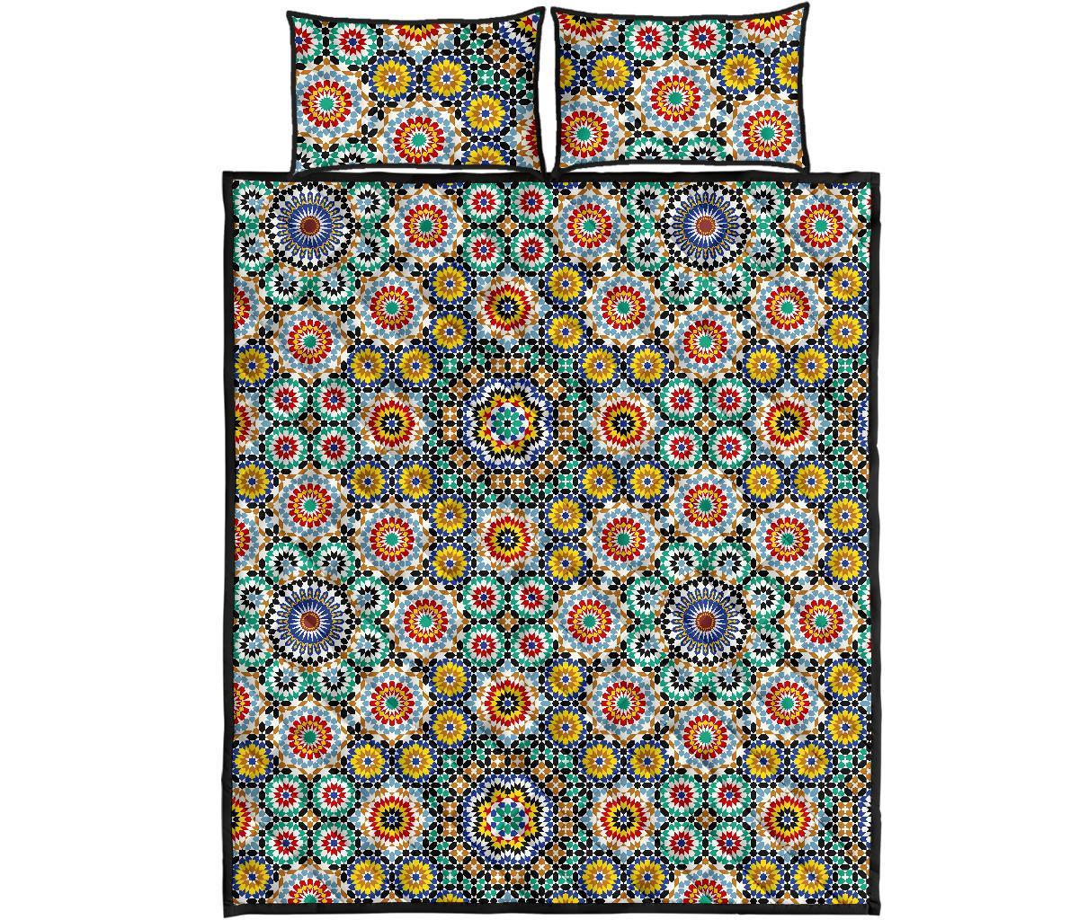 Mosaic Colorful Pattern Print Bed Set Quilt-grizzshop