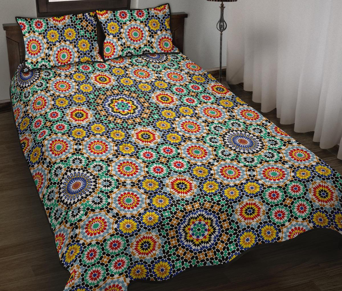 Mosaic Colorful Pattern Print Bed Set Quilt-grizzshop