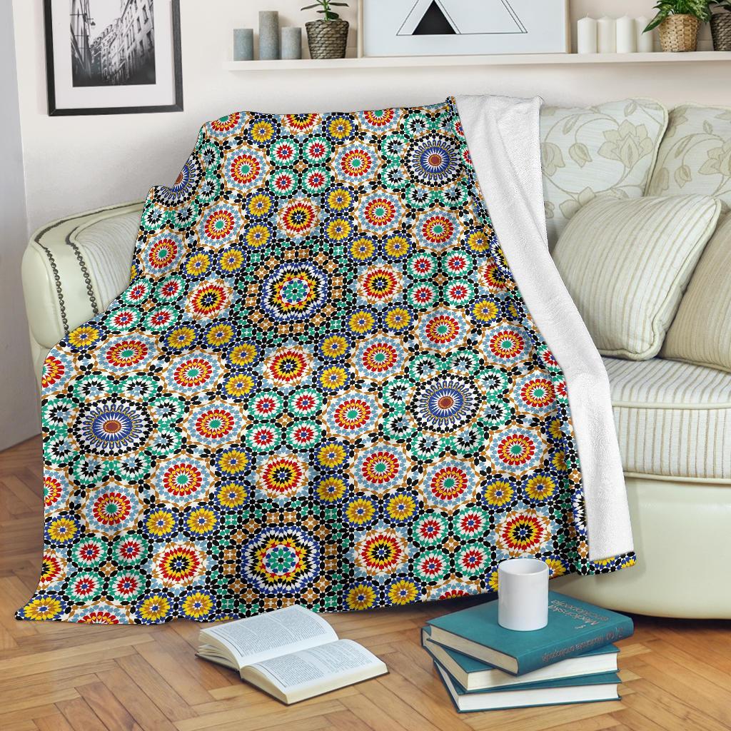 Mosaic Colorful Pattern Print Blanket-grizzshop