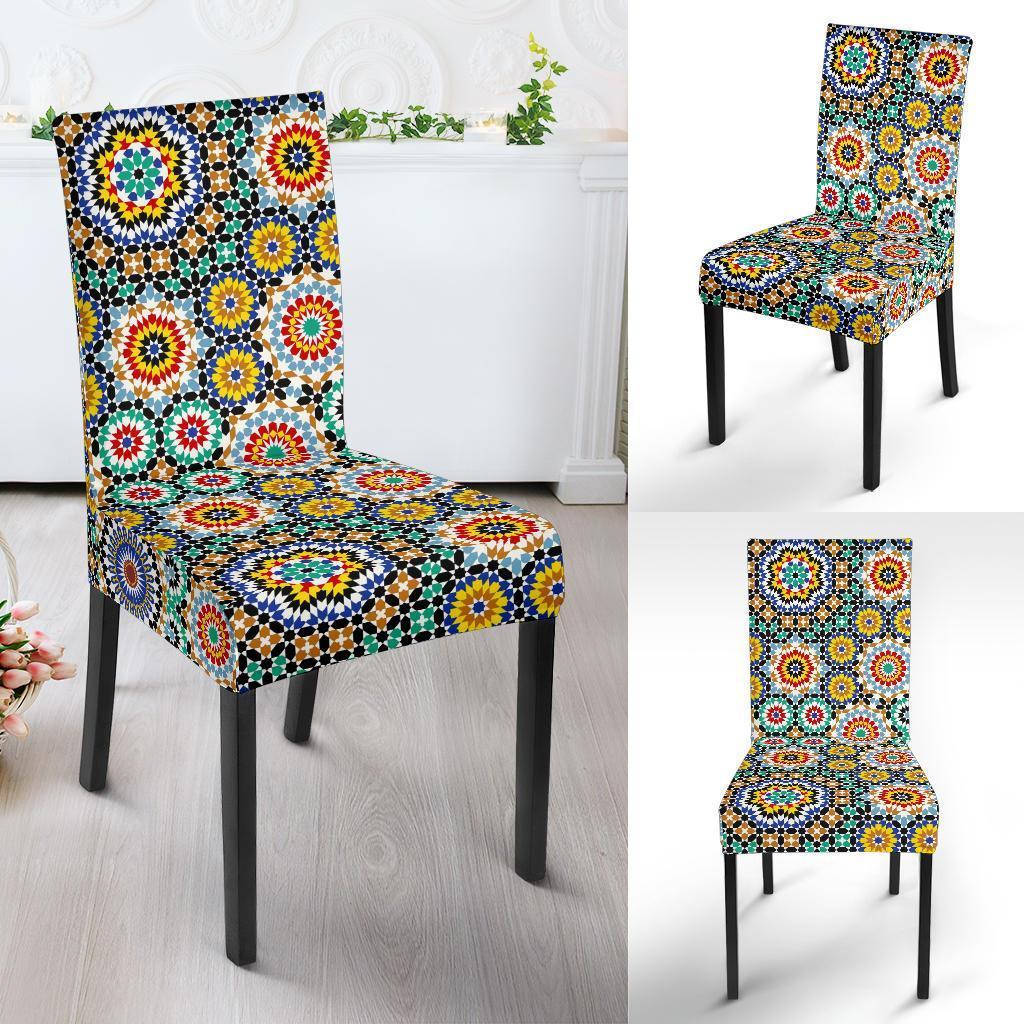 Mosaic Colorful Pattern Print Chair Cover-grizzshop