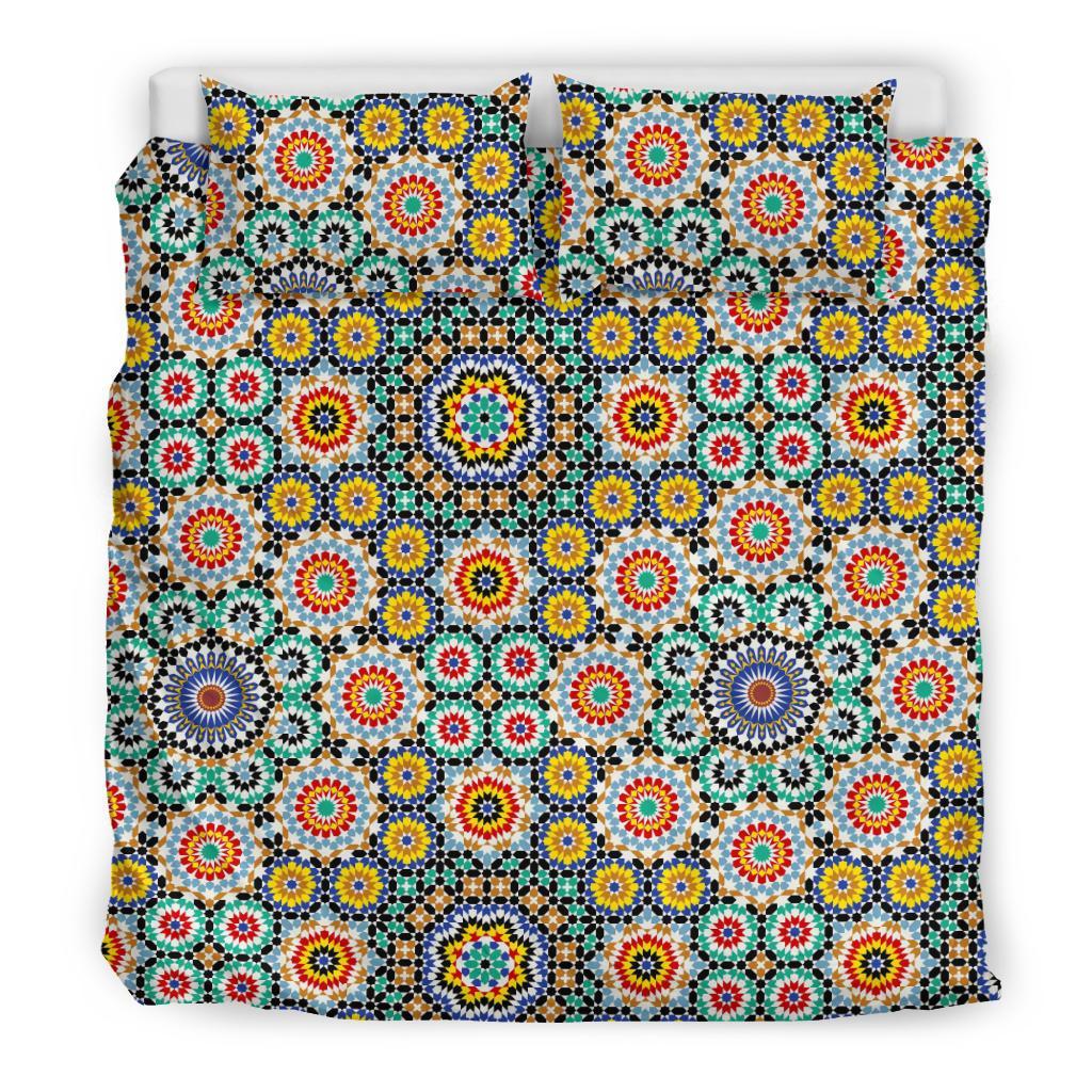 Mosaic Colorful Pattern Print Duvet Cover Bedding Set-grizzshop
