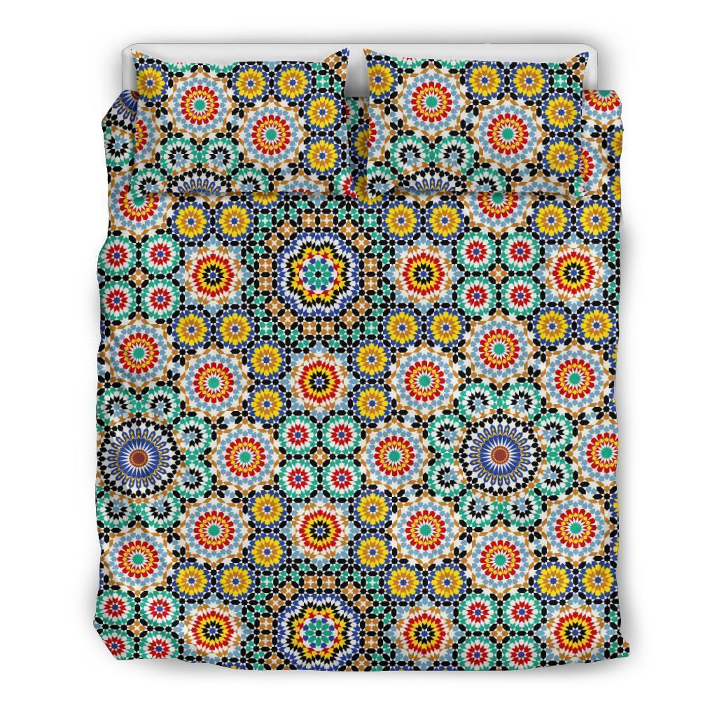 Mosaic Colorful Pattern Print Duvet Cover Bedding Set-grizzshop