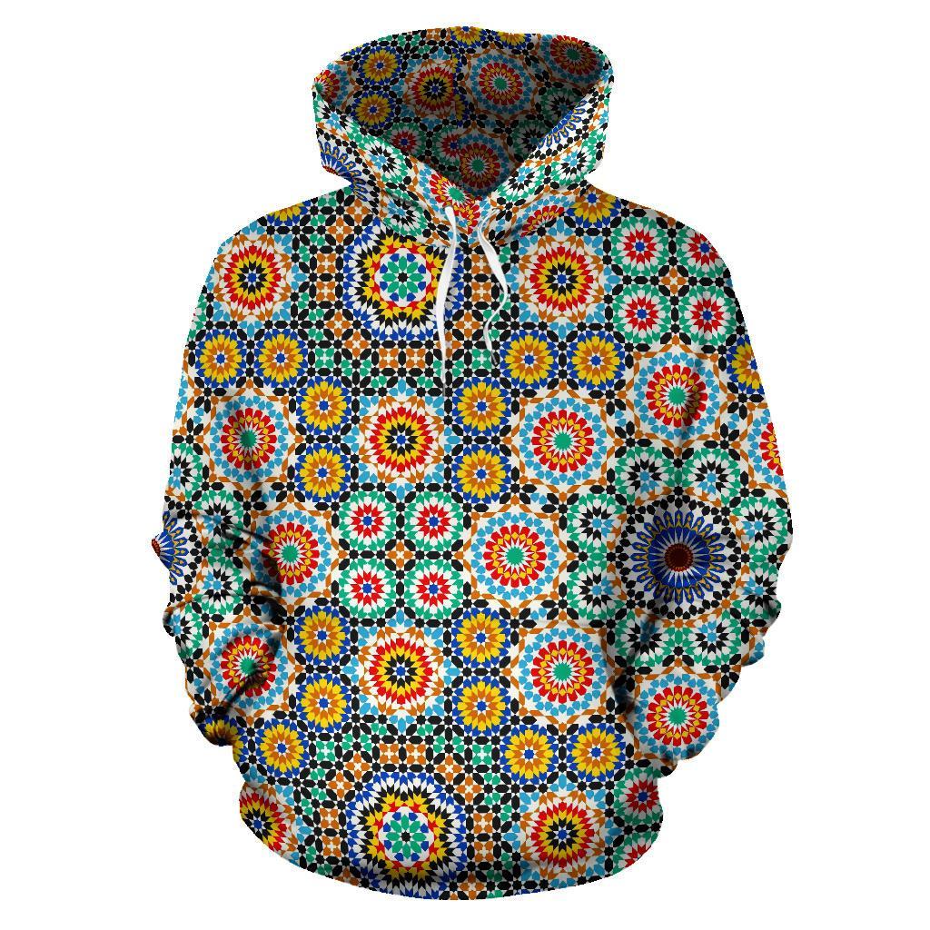 Mosaic Colorful Pattern Print Men Women Pullover Hoodie-grizzshop