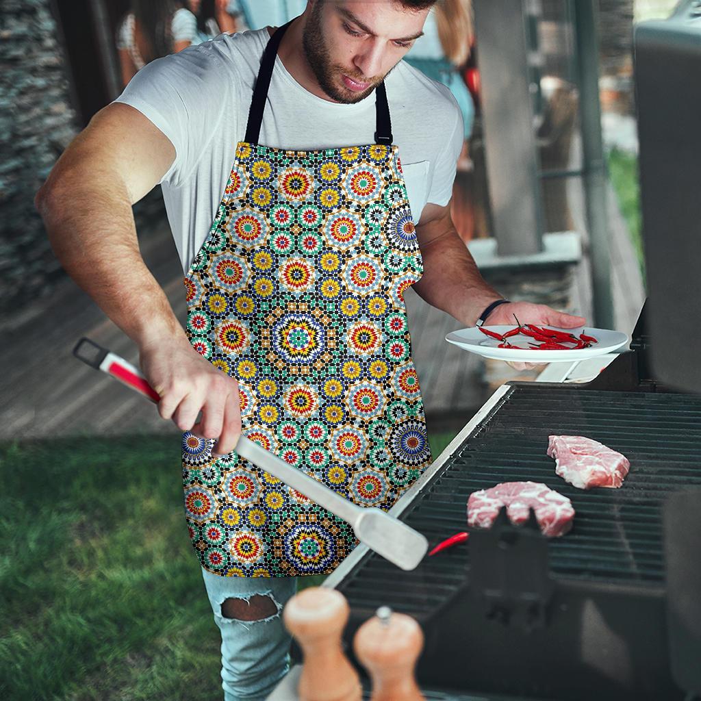 Mosaic Colorful Pattern Print Men's Apron-grizzshop