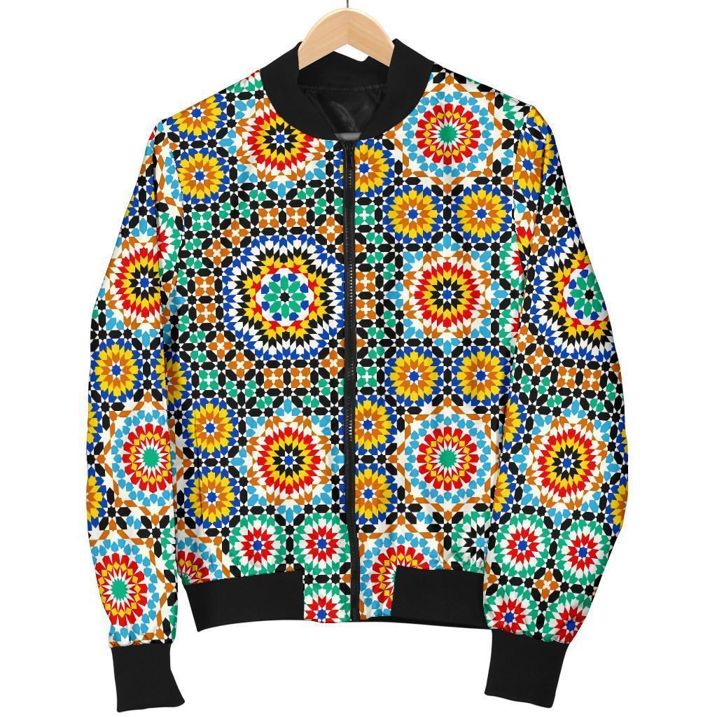 Mosaic Colorful Pattern Print Men's Bomber Jacket-grizzshop