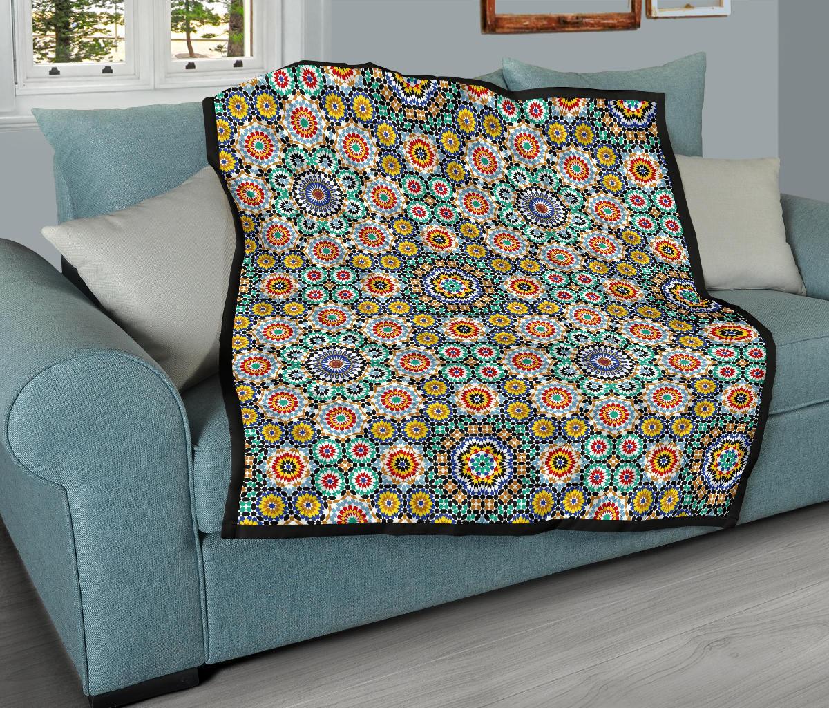 Mosaic Colorful Pattern Print Quilt-grizzshop